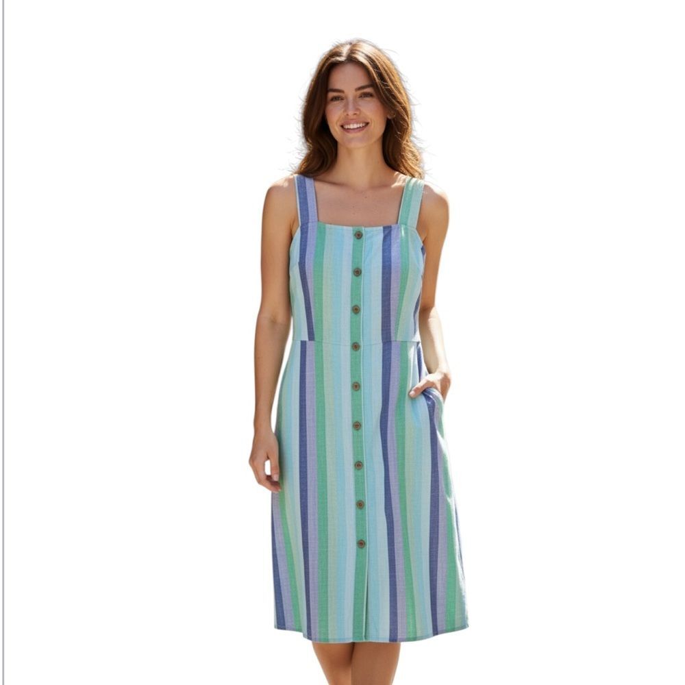 Talbots Striped Sleeveless Dress NWT sz 14